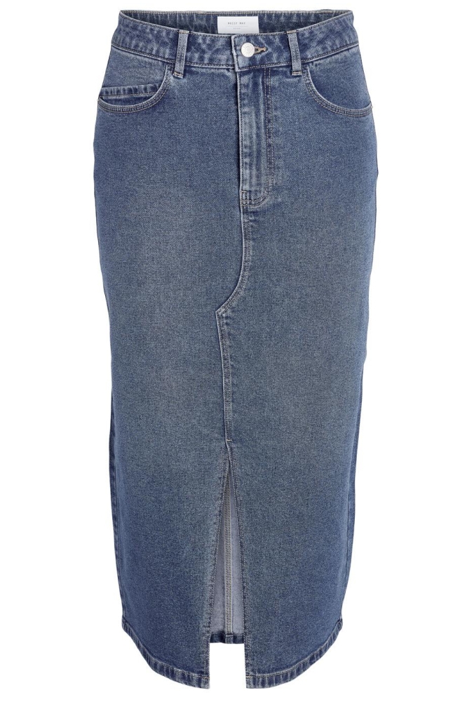 NMKATH NW SLIT MIDI SKIRT VI477MB N 27030068 Medium Blue Denim